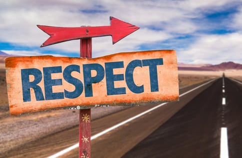 Respect sign with road background