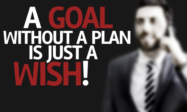 Business man with the text A Goal without a Plan is Just a Wish in a concept image