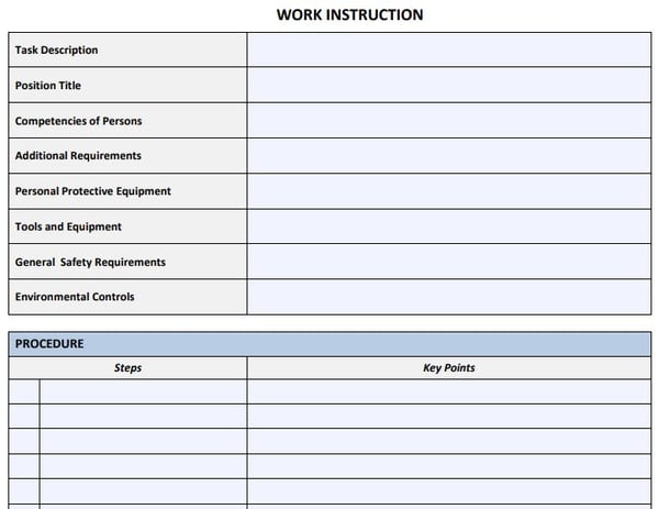 Work Instruction Template