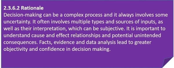 evidence based decision making rationale