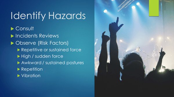 Manual Tasks - identify hazards