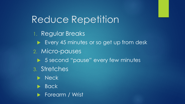 Reduce repetition